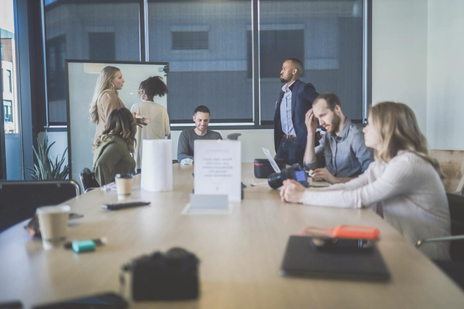 Students working on financial analysis and risk management projects